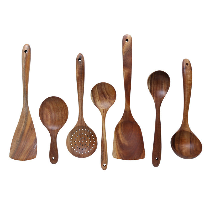 7 pc Non-stick wooden spatula wooden spatula set