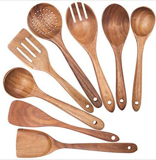7 pc Non-stick wooden spatula wooden spatula set