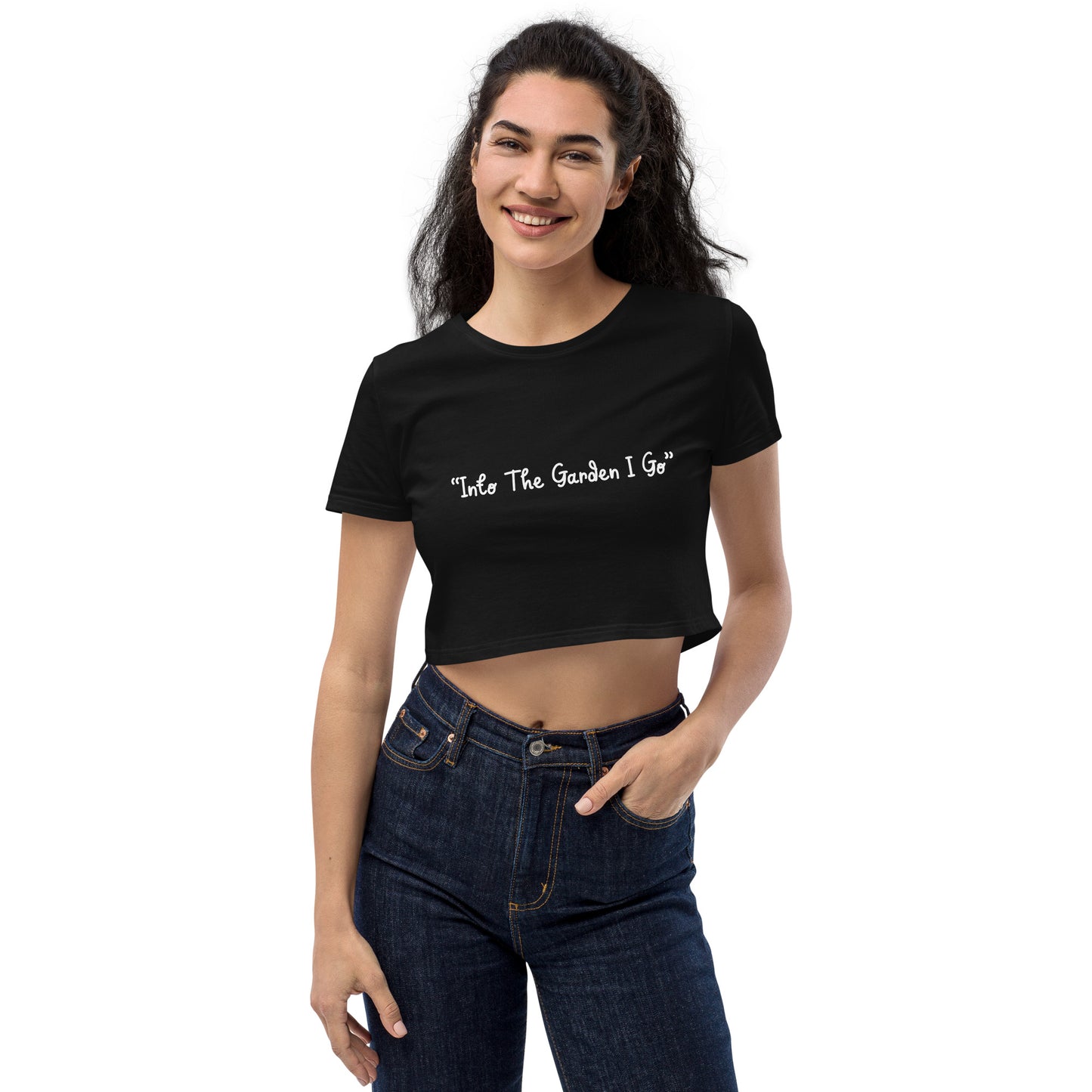 Organic Quote Black Crop Top