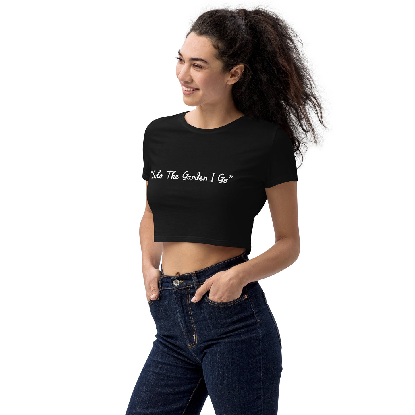 Organic Quote Black Crop Top
