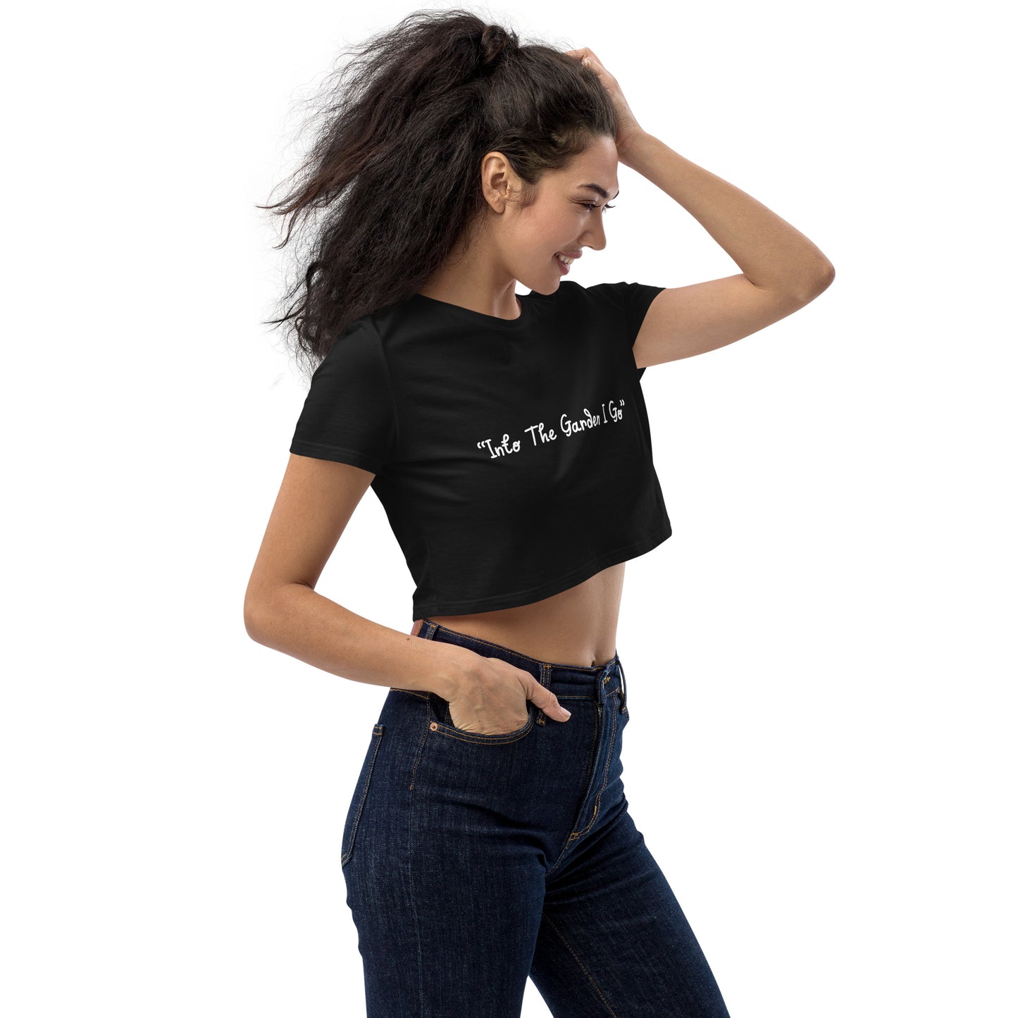 Organic Quote Black Crop Top