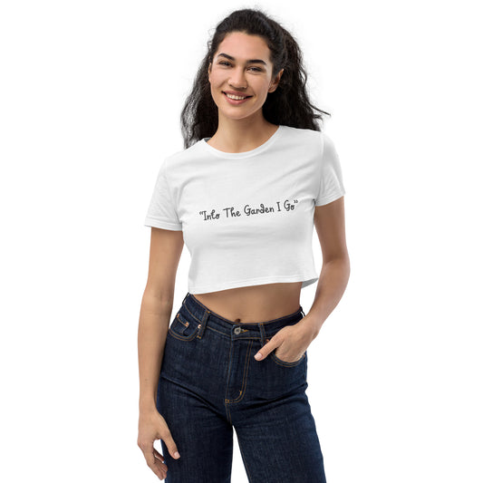 Organic Quote White Crop Top