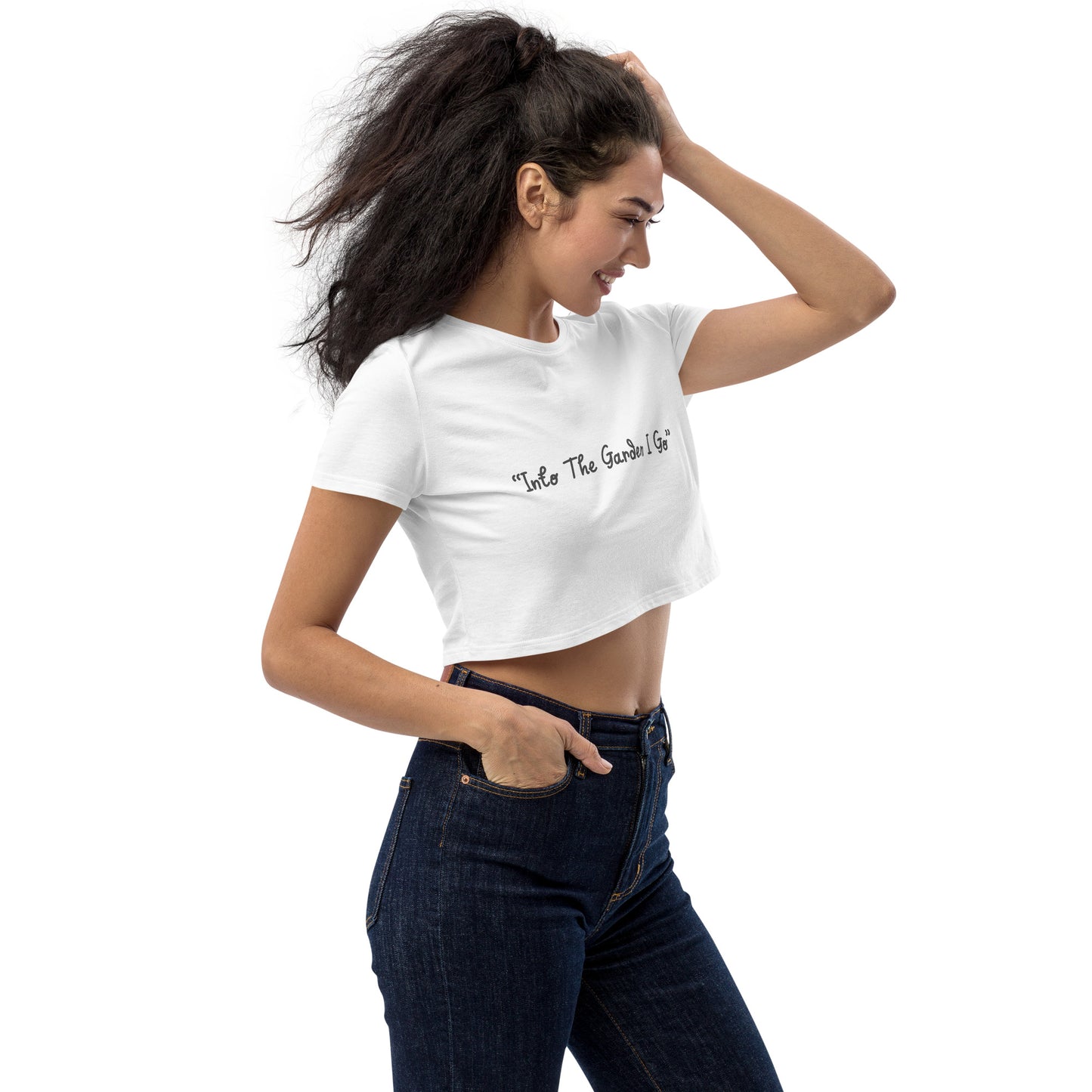 Organic Quote White Crop Top